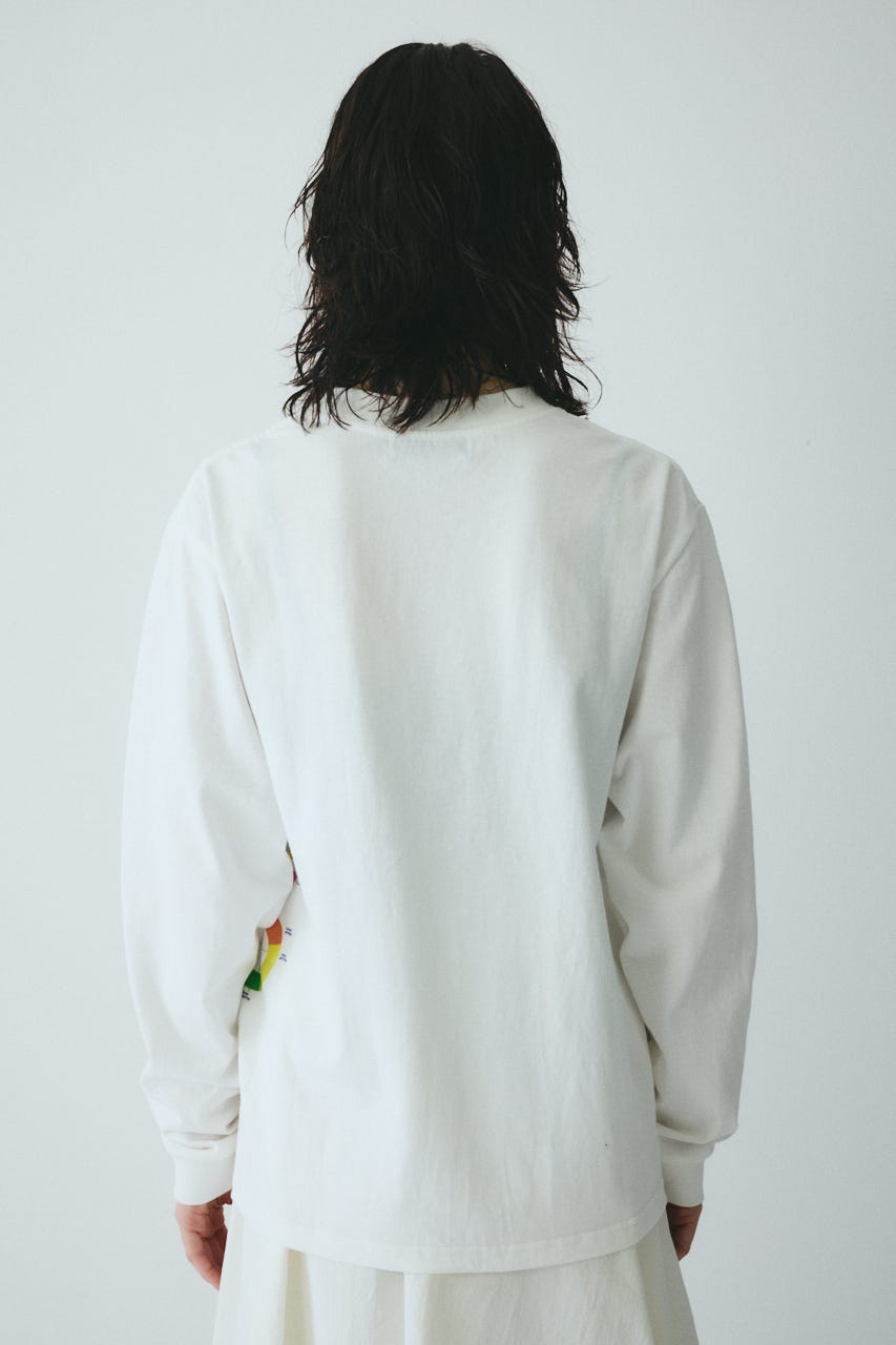 ［予約］Side print long T-shirt WHT FREE