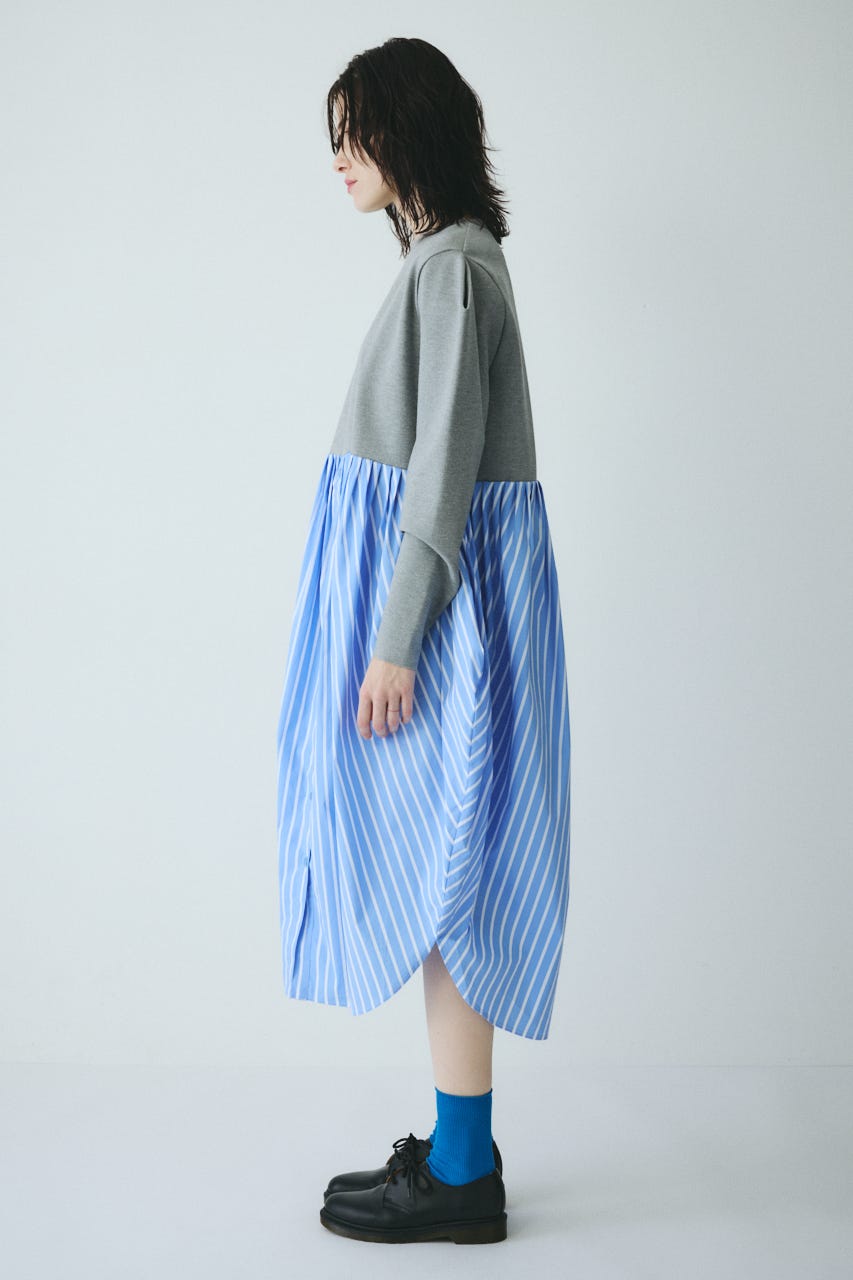 ［予約］Docking shirt dress GRY FREE