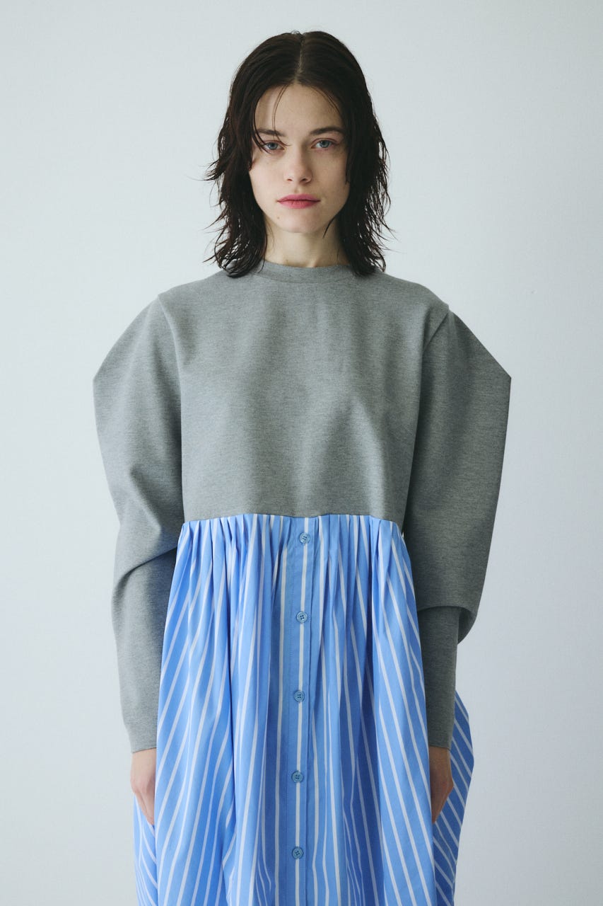 ［予約］Docking shirt dress GRY FREE