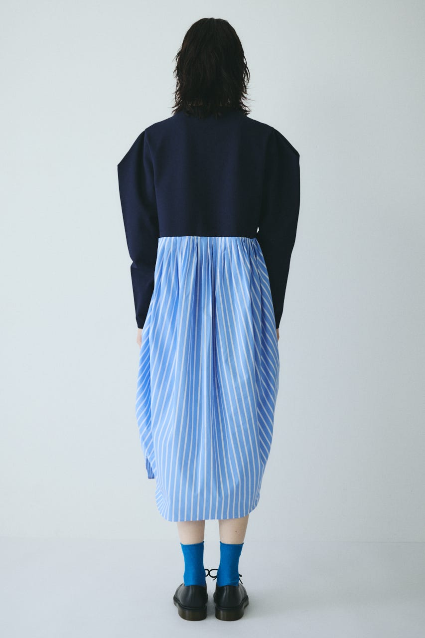 ［予約］Docking shirt dress NVY FREE