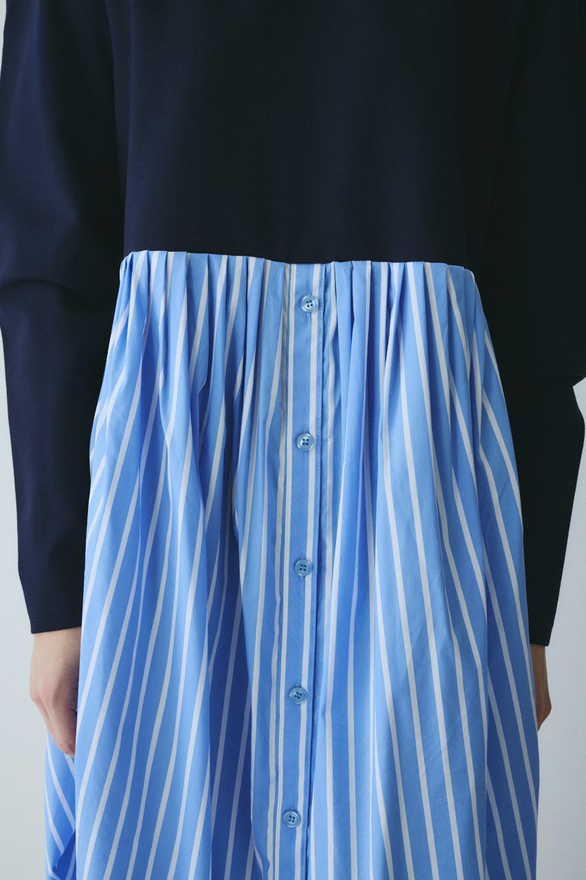 ［予約］Docking shirt dress NVY FREE