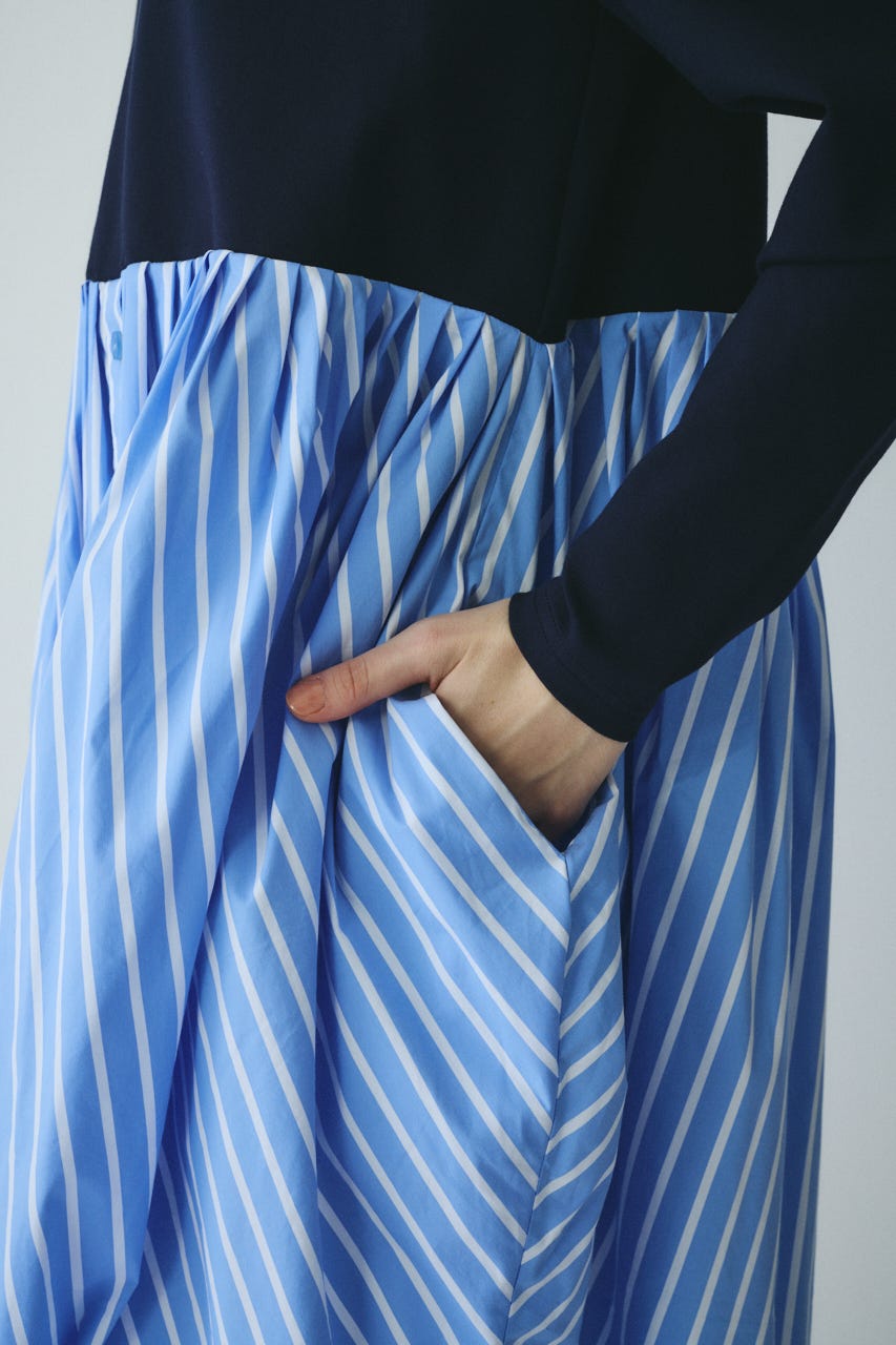 ［予約］Docking shirt dress NVY FREE