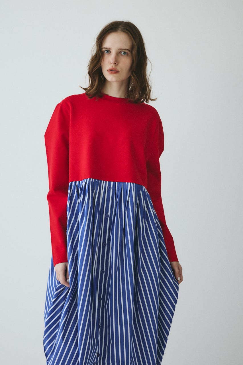 Docking shirt dress RED FREE