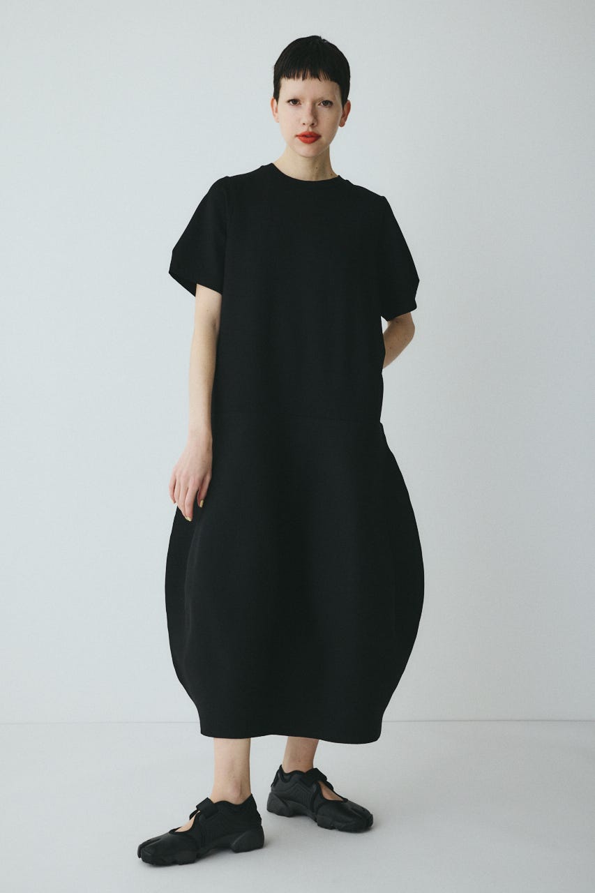 Docking balloon hem dress BLK FREE