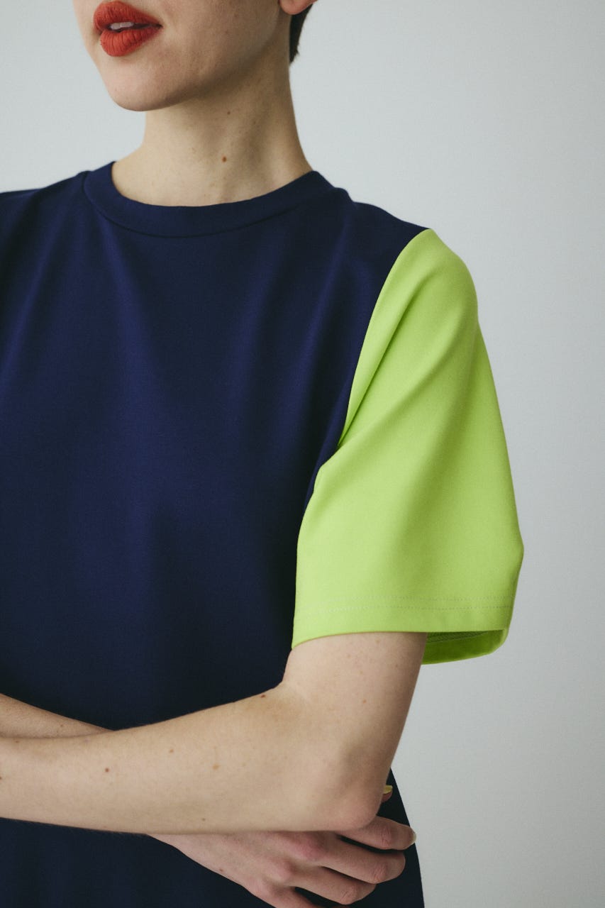 Docking balloon hem dress 柄NVY FREE