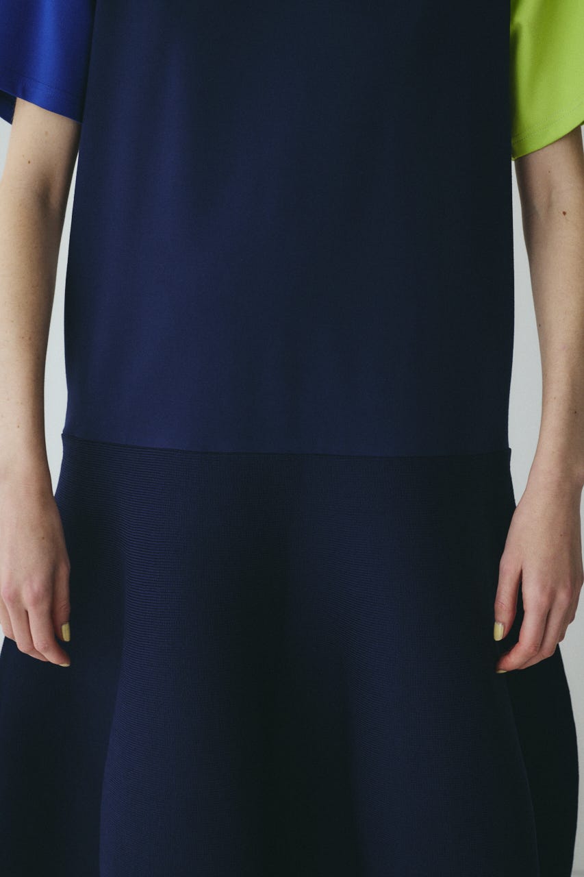 Docking balloon hem dress 柄NVY FREE