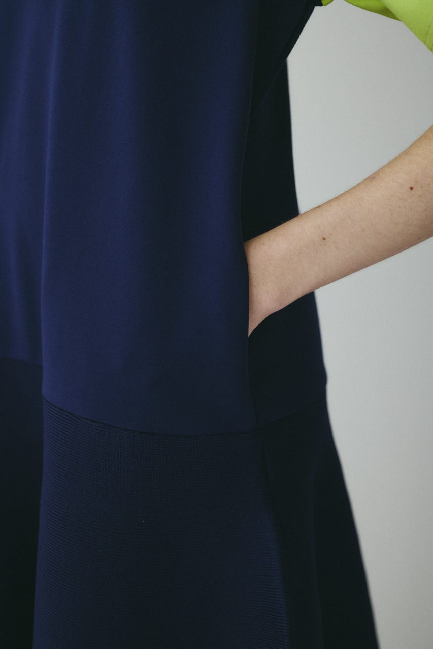 Docking balloon hem dress 柄NVY FREE