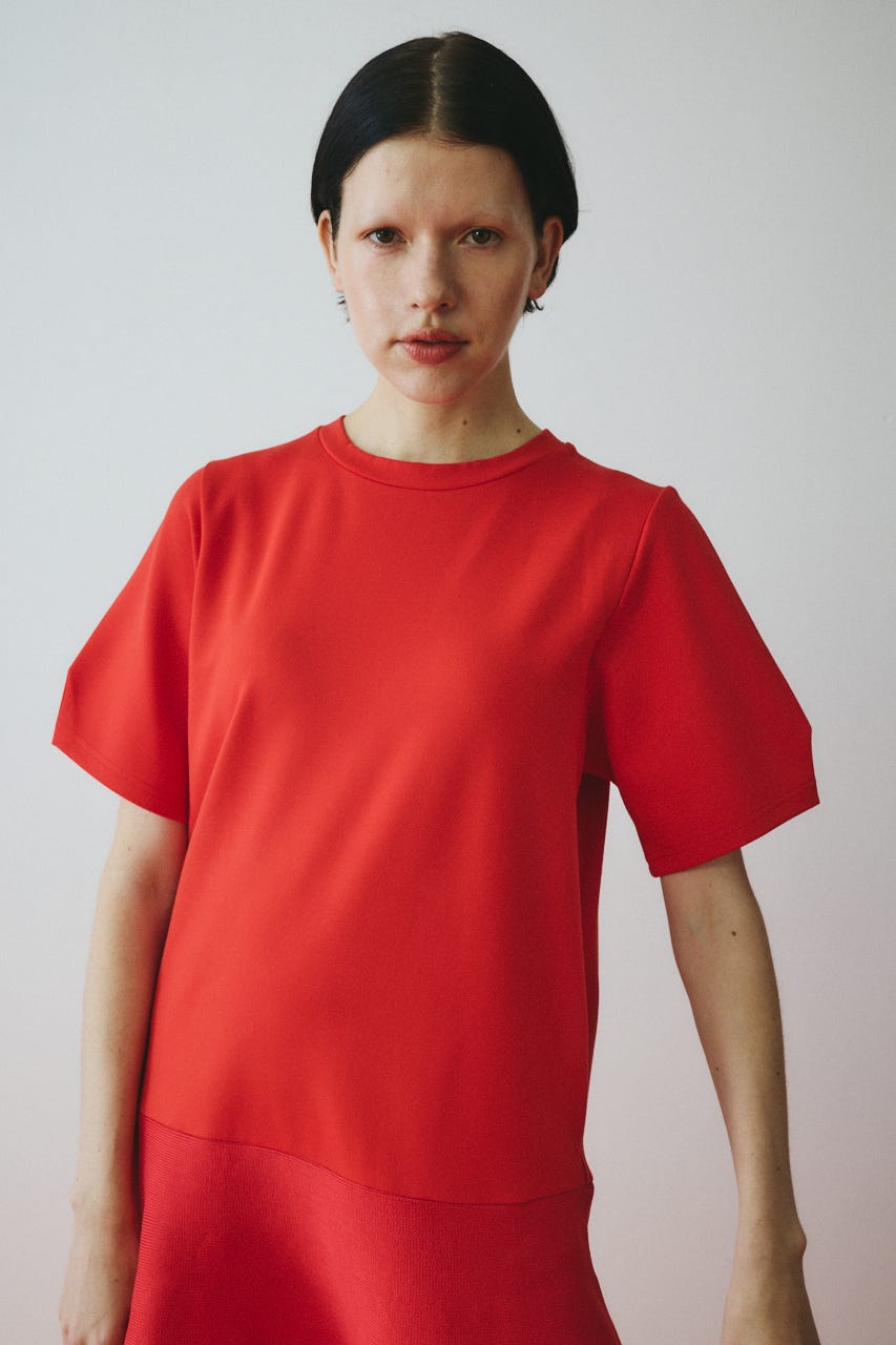 Docking balloon hem dress RED FREE