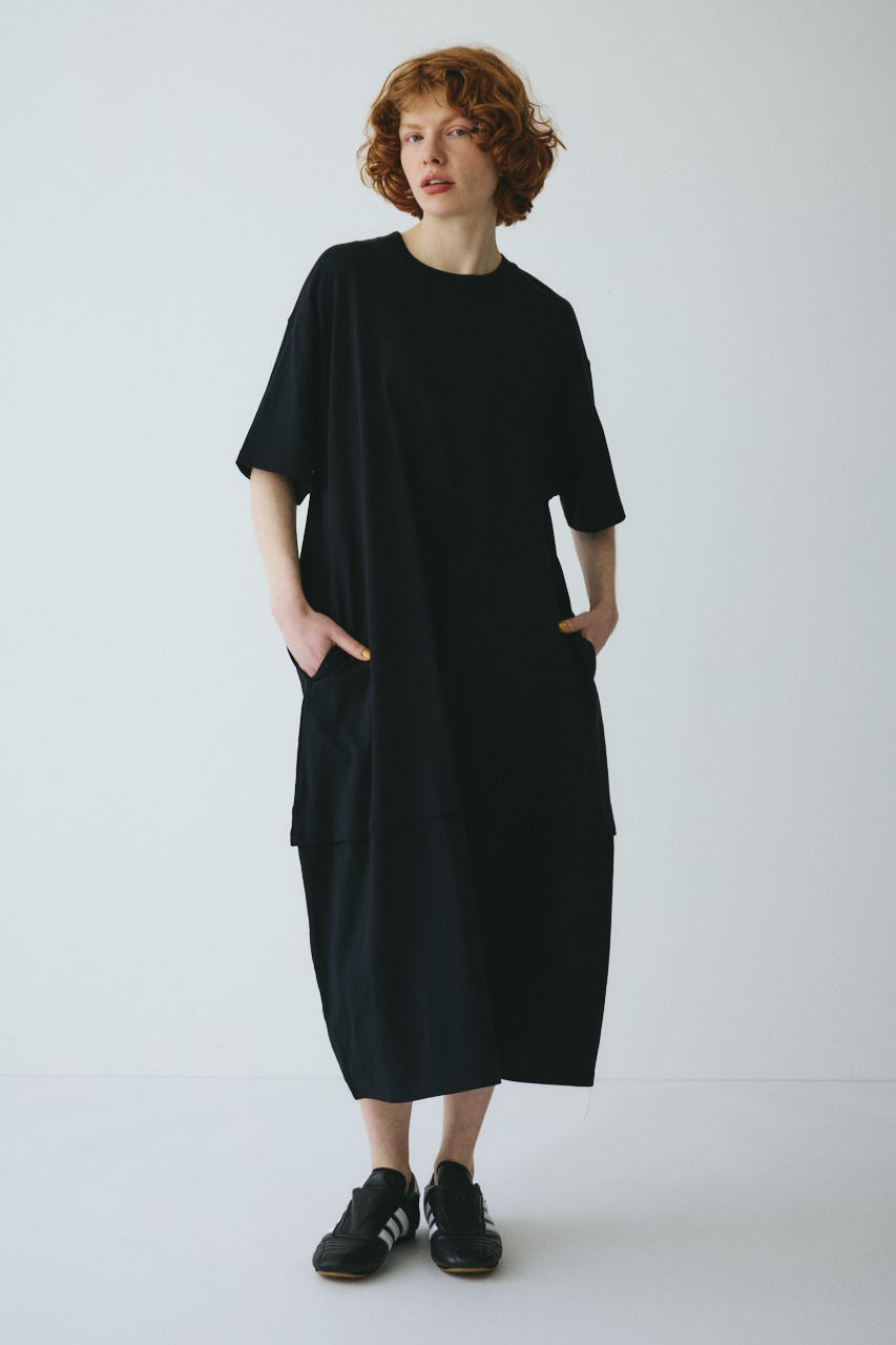 ［予約］Cut relax dress BLK FREE