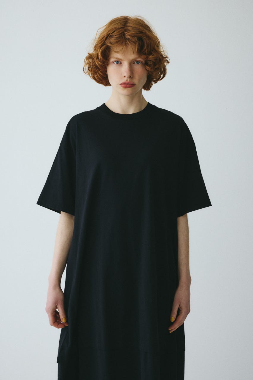 ［予約］Cut relax dress BLK FREE
