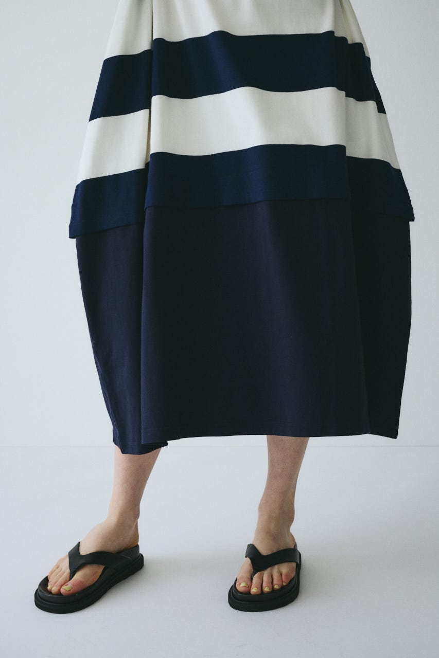 ［予約］Cut relax dress 柄NVY FREE