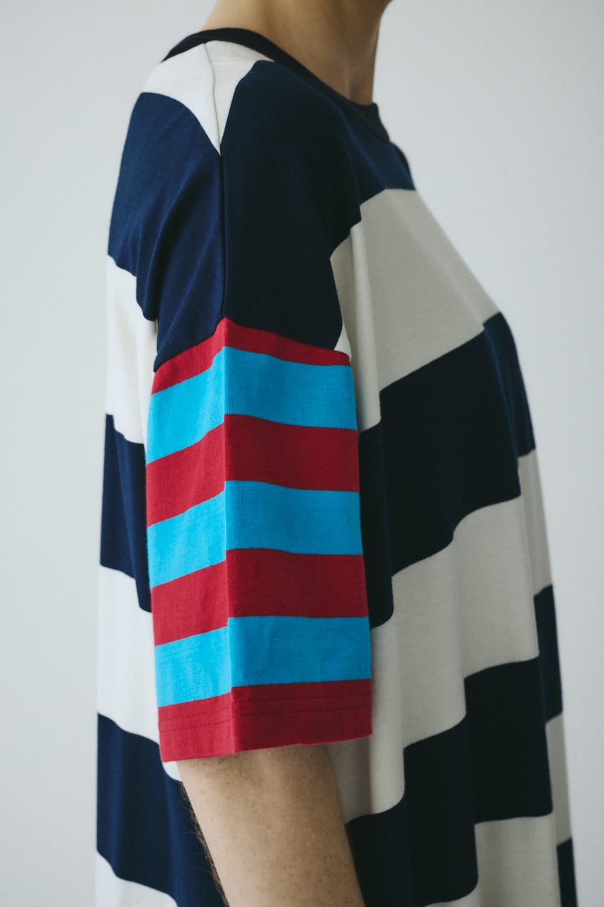 ［予約］Cut relax dress 柄NVY FREE