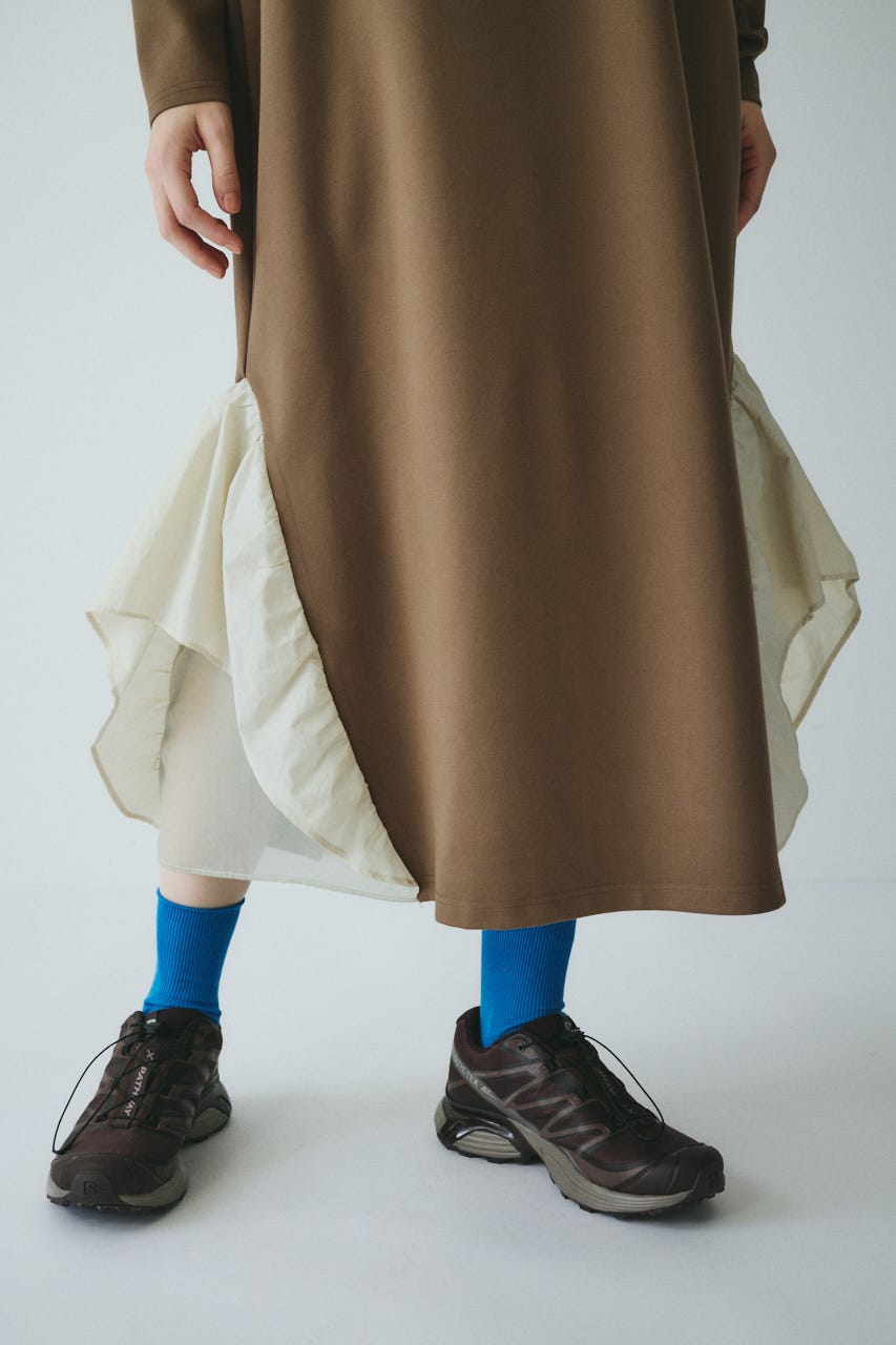 ［予約］Many gather hem dress BEG FREE