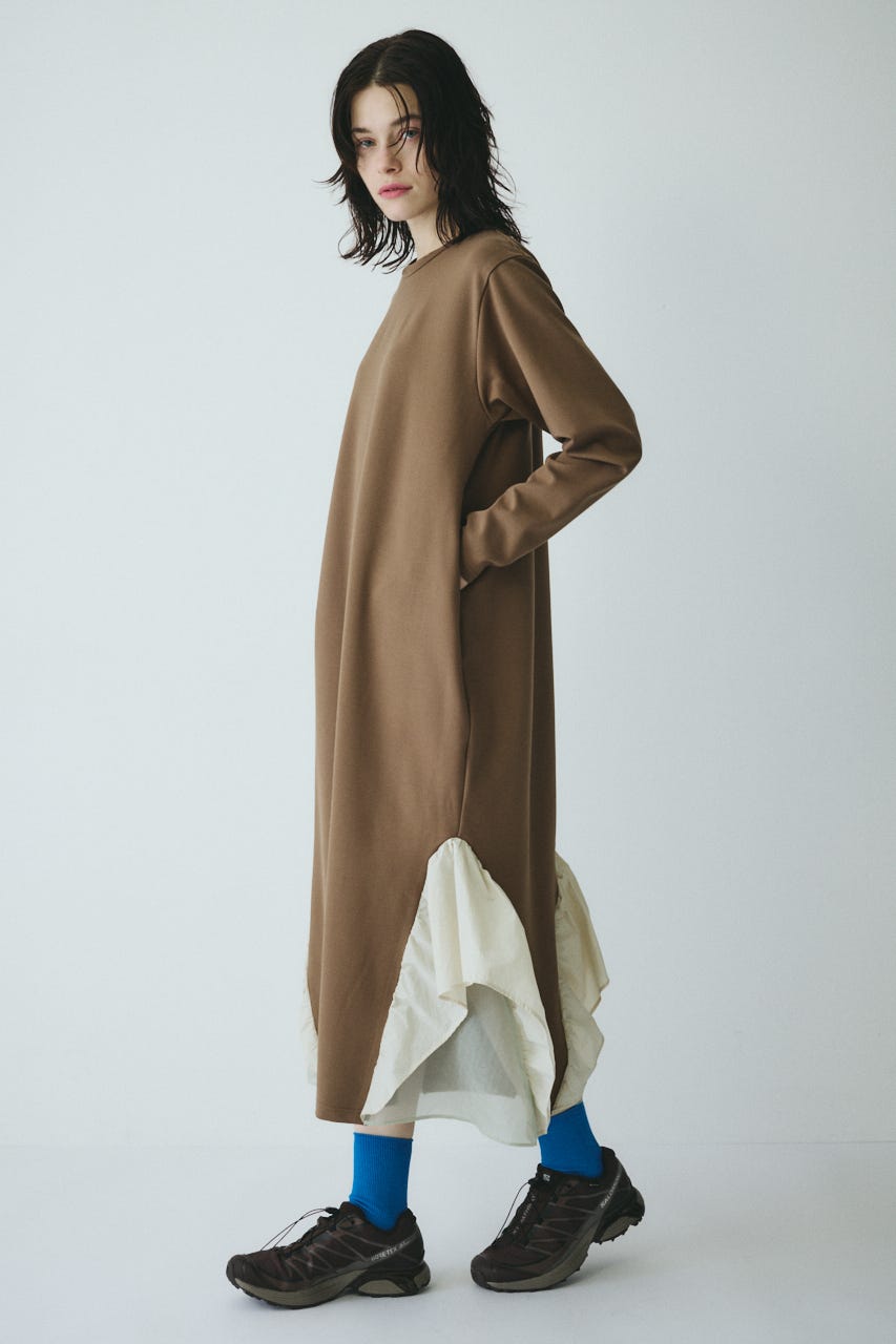 ［予約］Many gather hem dress BEG FREE