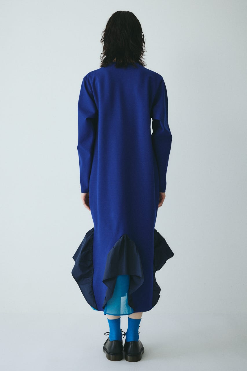 ［予約］Many gather hem dress BLU FREE
