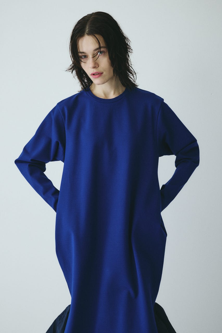 ［予約］Many gather hem dress BLU FREE