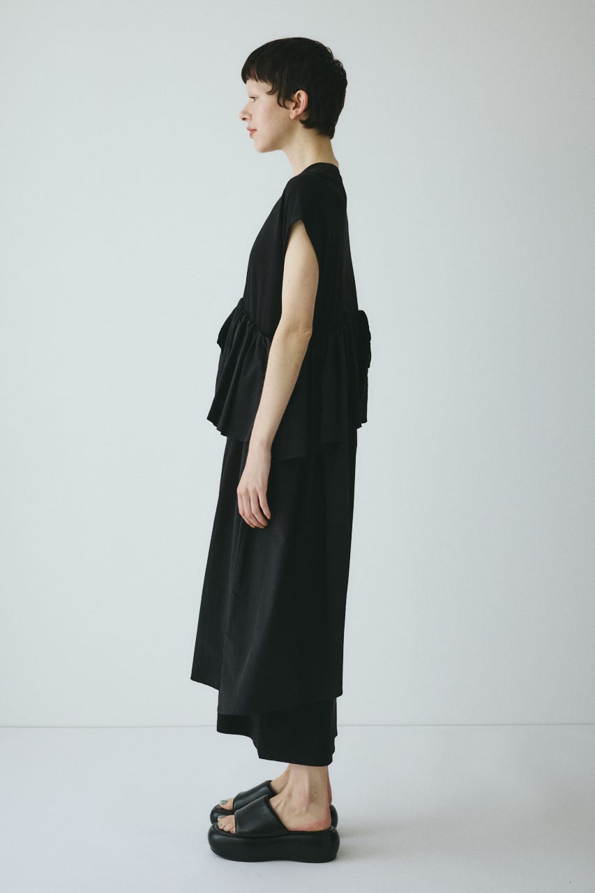 ［予約］Side frill pante dress BLK 36