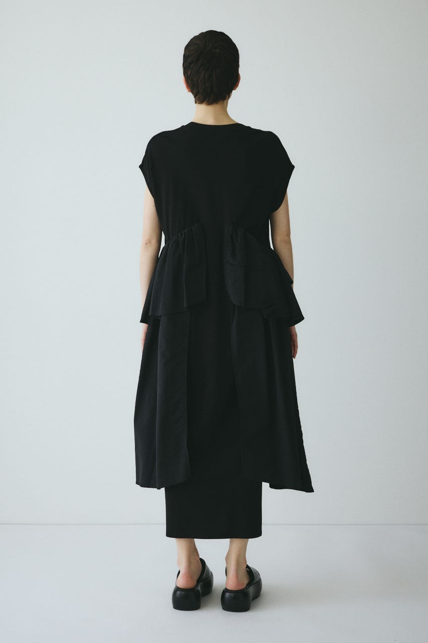 ［予約］Side frill pante dress BLK 36