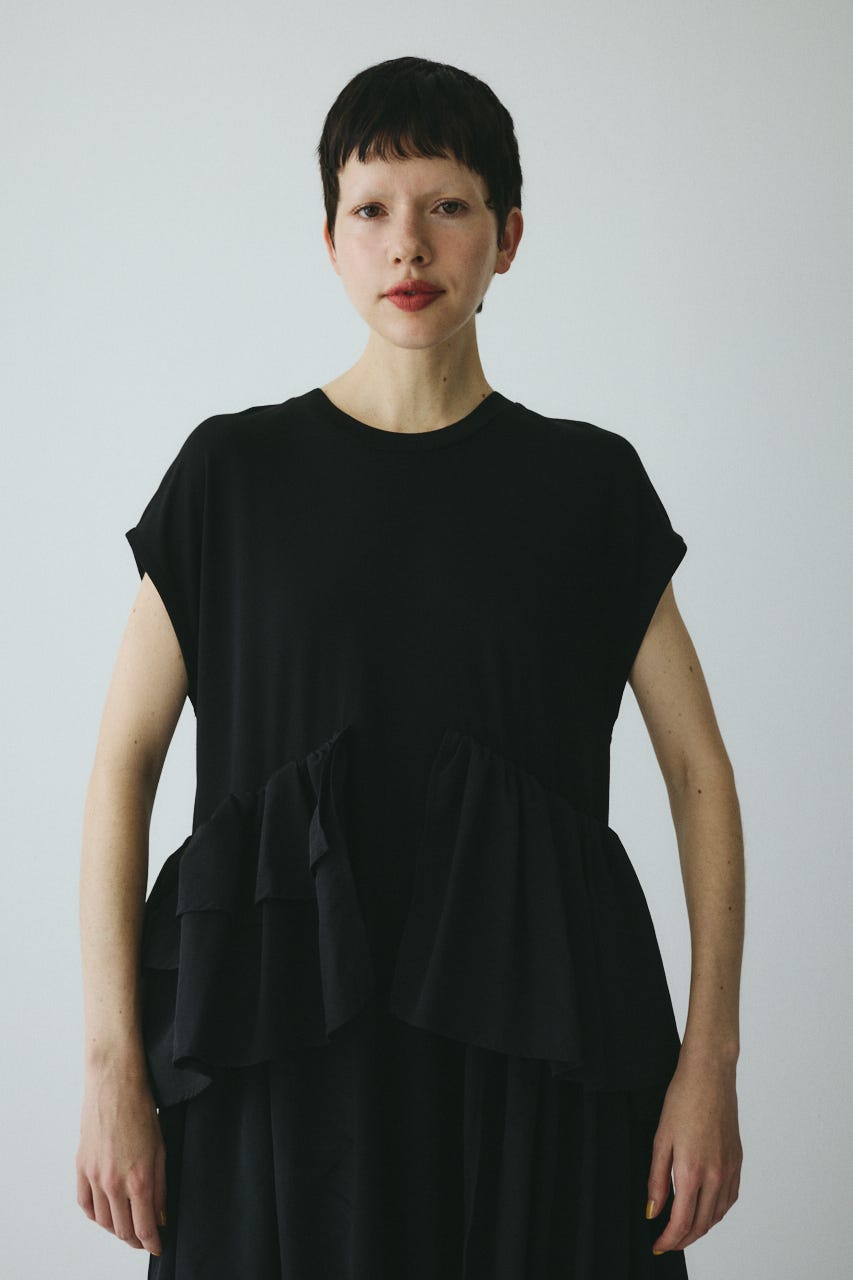 ［予約］Side frill pante dress BLK 36