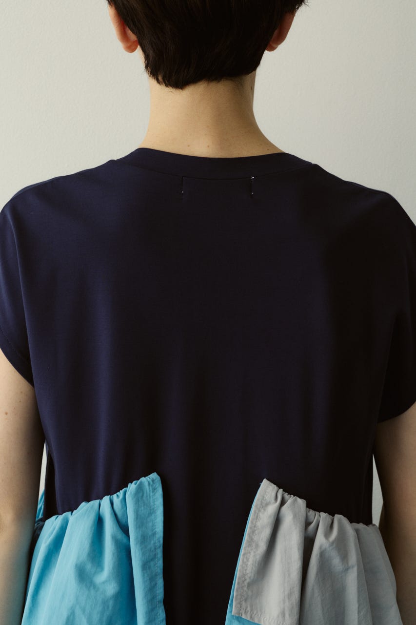 ［予約］Side frill pante dress 柄NVY 36