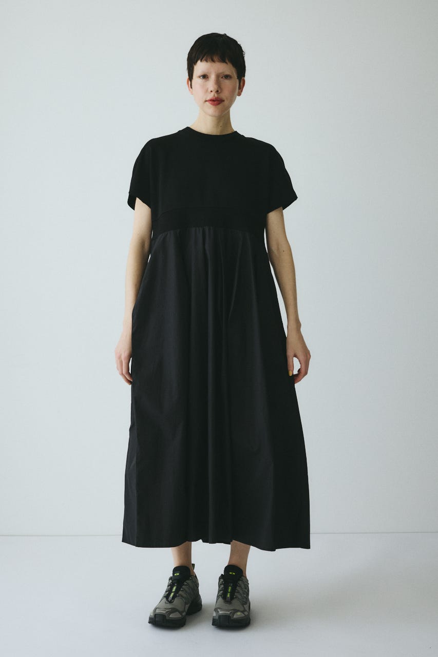 ［予約］Back slit long dress BLK 36