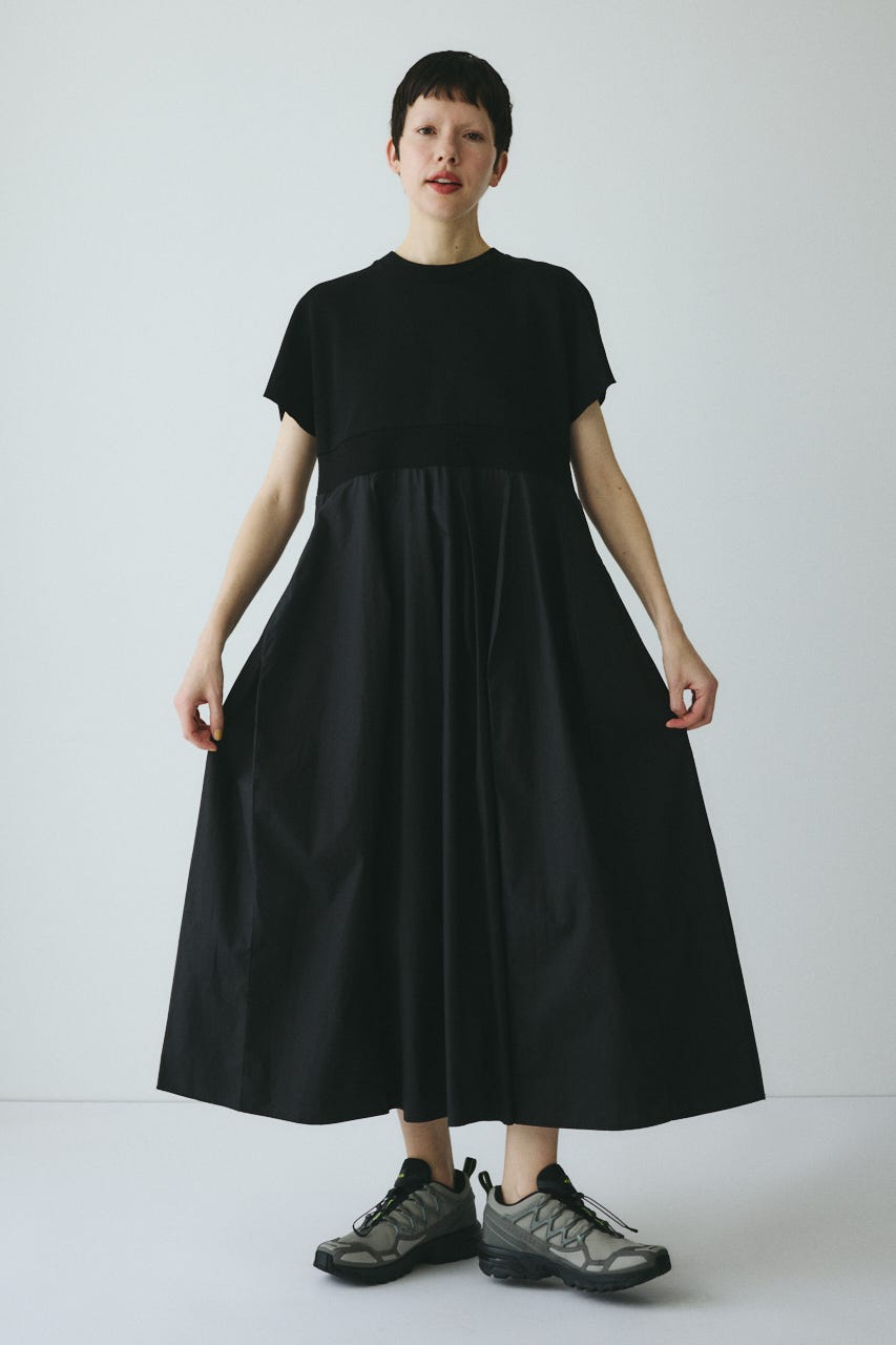 ［予約］Back slit long dress BLK 36