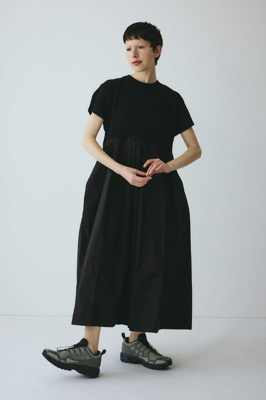 ［予約］Back slit long dress BLK 36