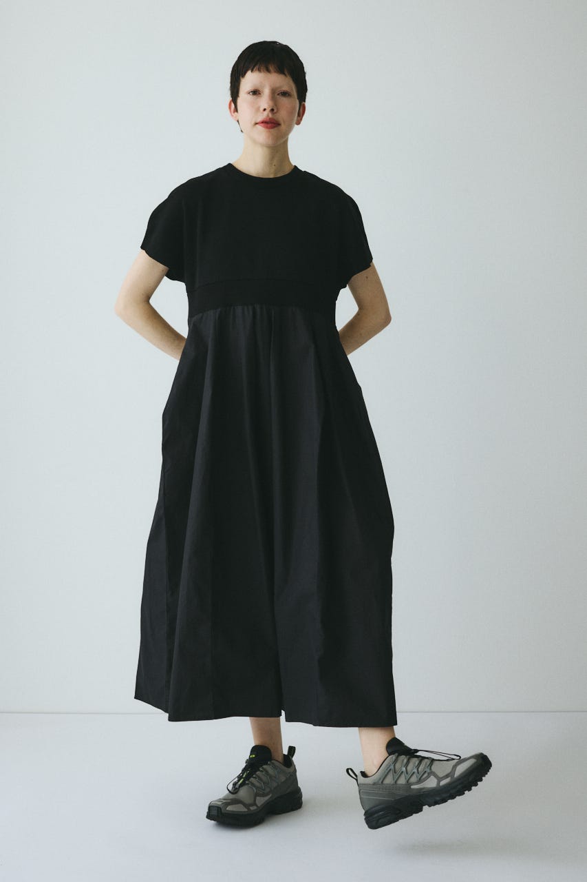 ［予約］Back slit long dress BLK 36
