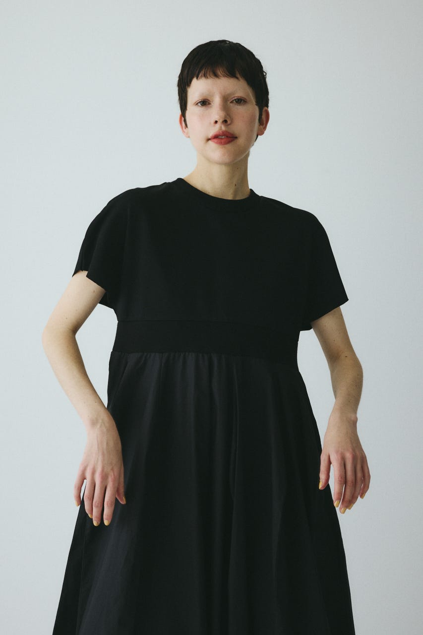 ［予約］Back slit long dress BLK 36