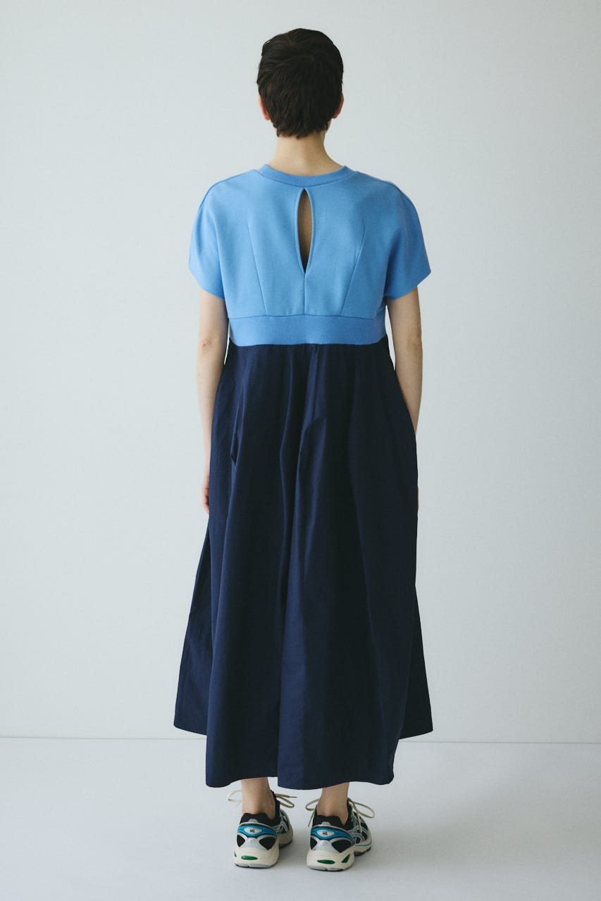 ［予約］Back slit long dress L/BLU 36