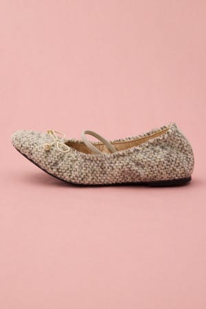 ツイードバレエシューズ