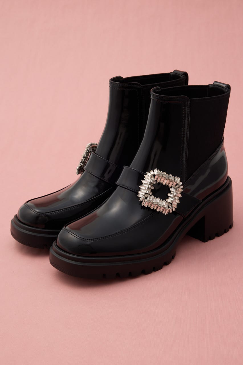 パフバックルサイドゴアブーツ BLK 23.0cm