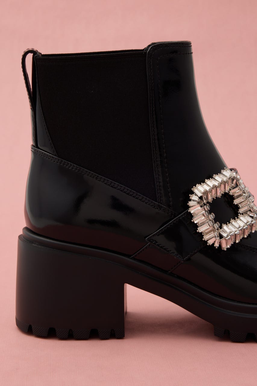 パフバックルサイドゴアブーツ BLK 23.0cm