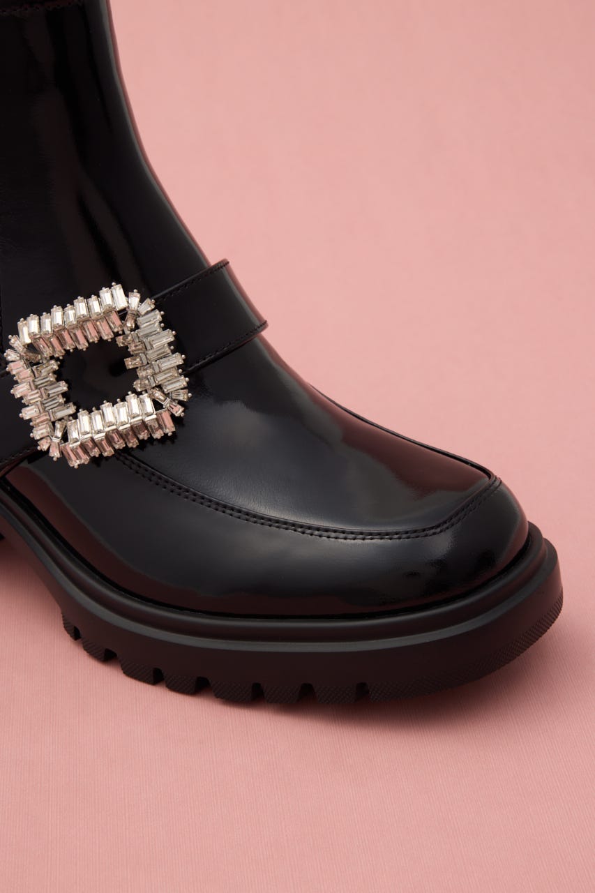 パフバックルサイドゴアブーツ BLK 23.0cm