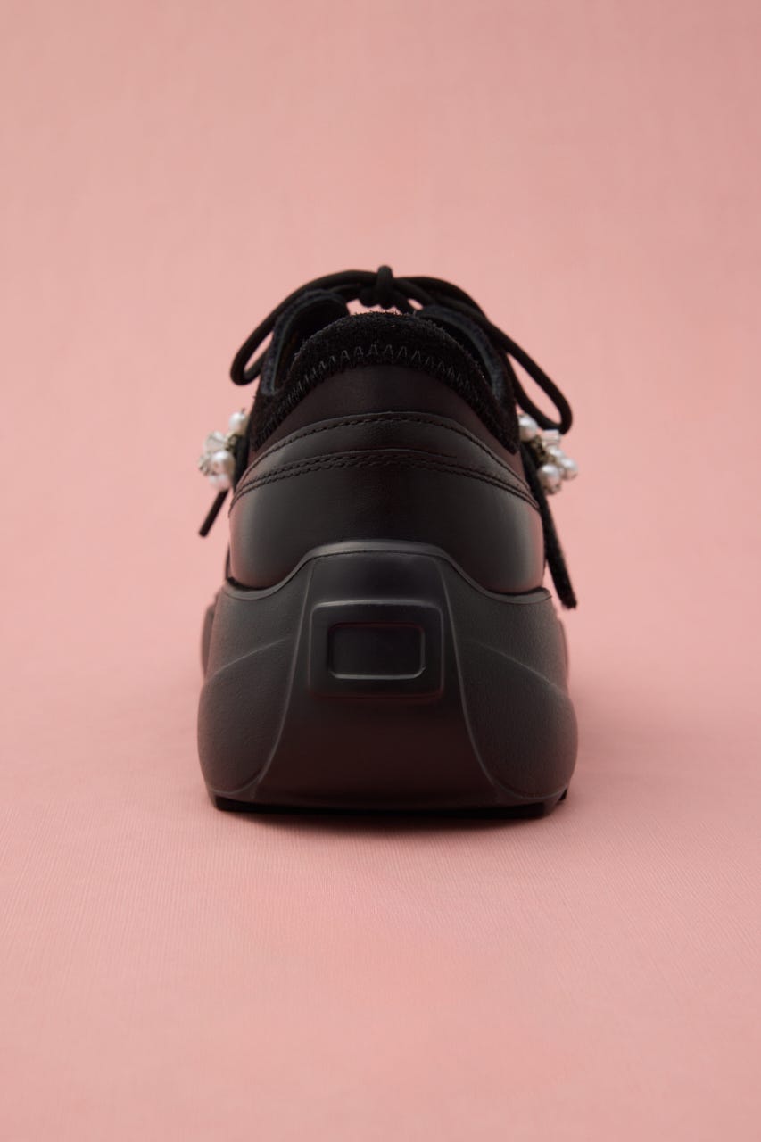 デコレーションオープンスニーカー BLK 24.0cm