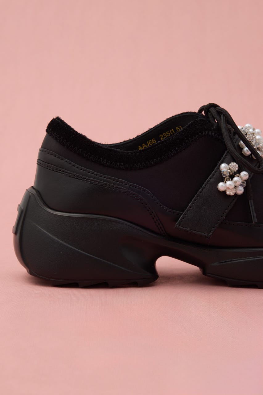 デコレーションオープンスニーカー BLK 24.0cm