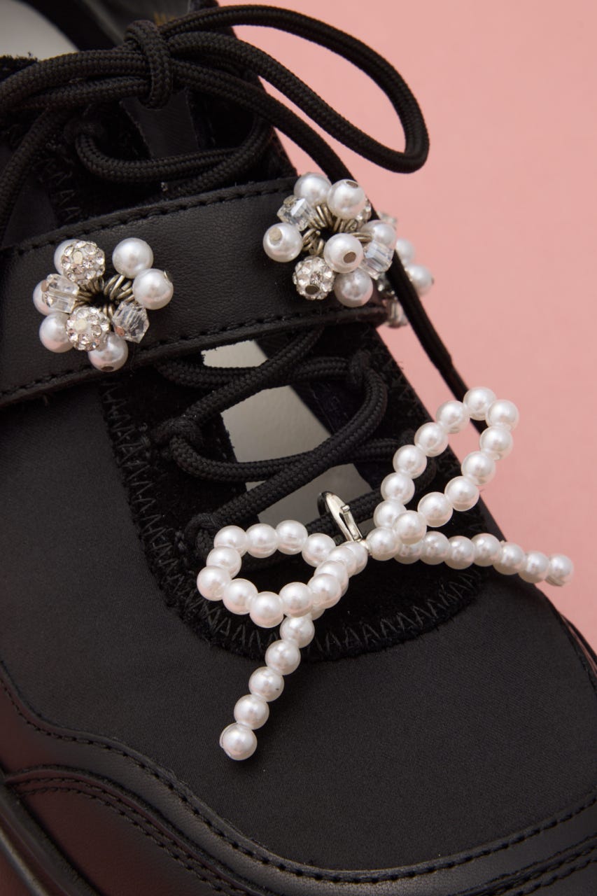 デコレーションオープンスニーカー BLK 24.0cm