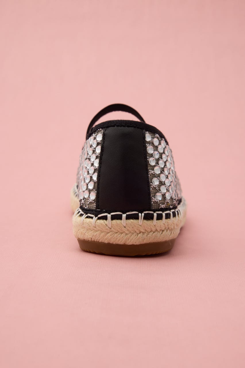 クリスタルメッシュエスパドリーユ BLK 23.5cm