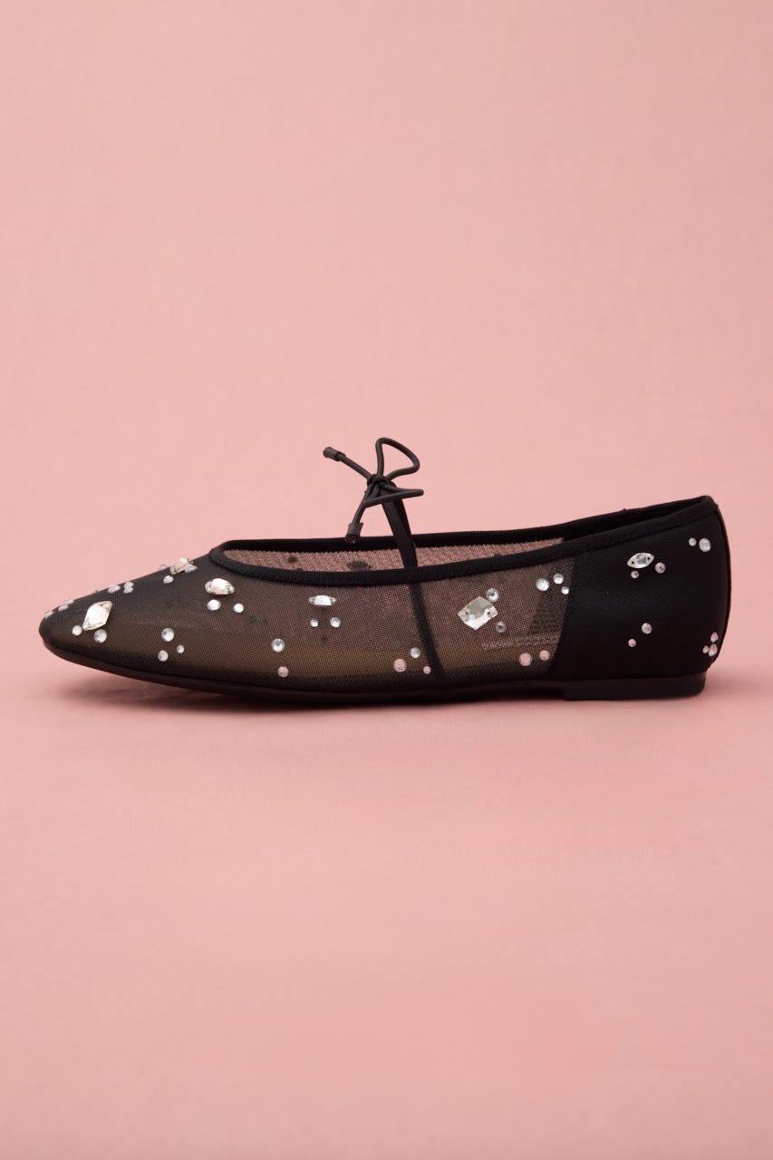 シースルーエイイブロイドフラット BLK 24.5cm
