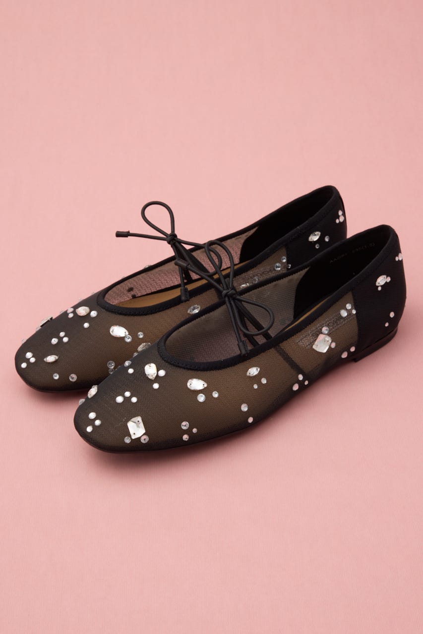 シースルーエイイブロイドフラット BLK 24.5cm