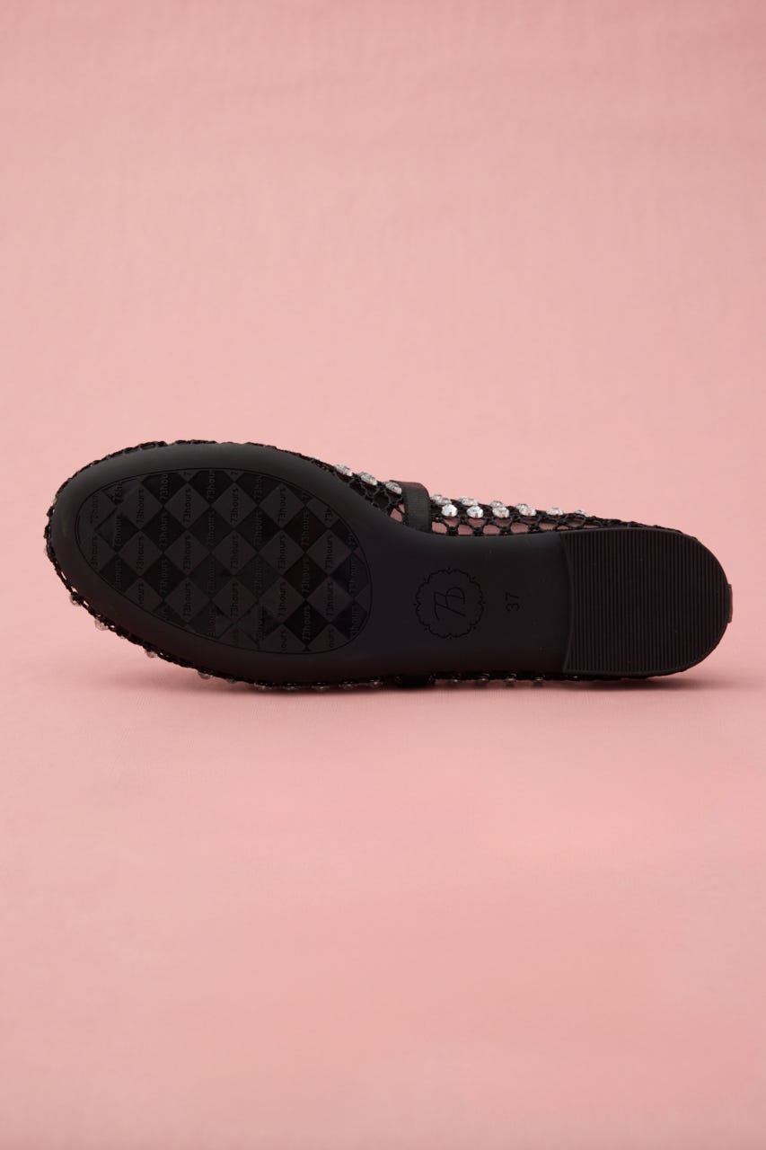 クリスタルベルトフラット BLK 23.0cm