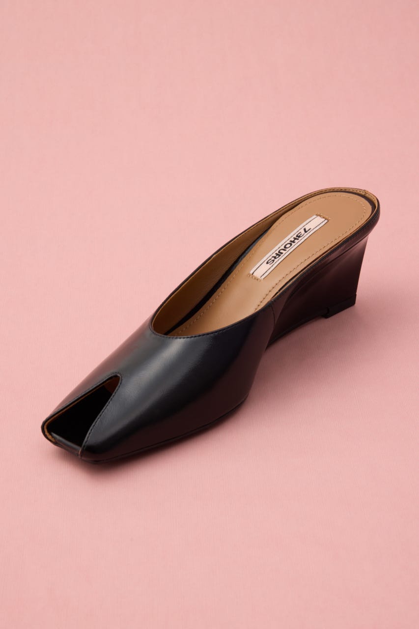 ピープトゥクラスサンダル BLK 23.5cm