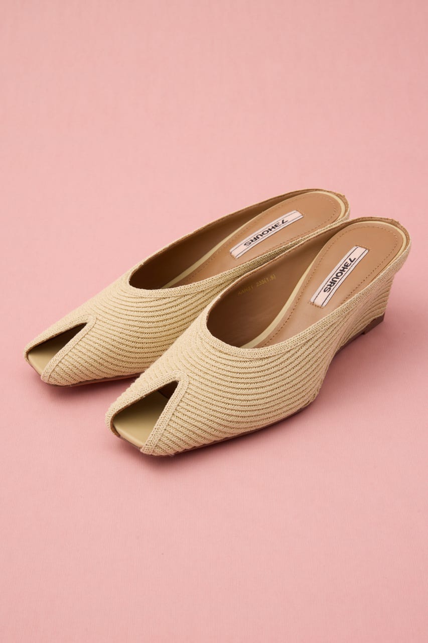 ピープトゥクラスサンダル ECRU 24.0cm