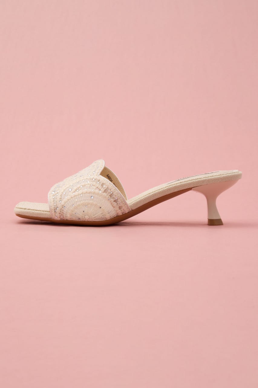 ウェディスカラップミュール 柄WHT 24.5cm