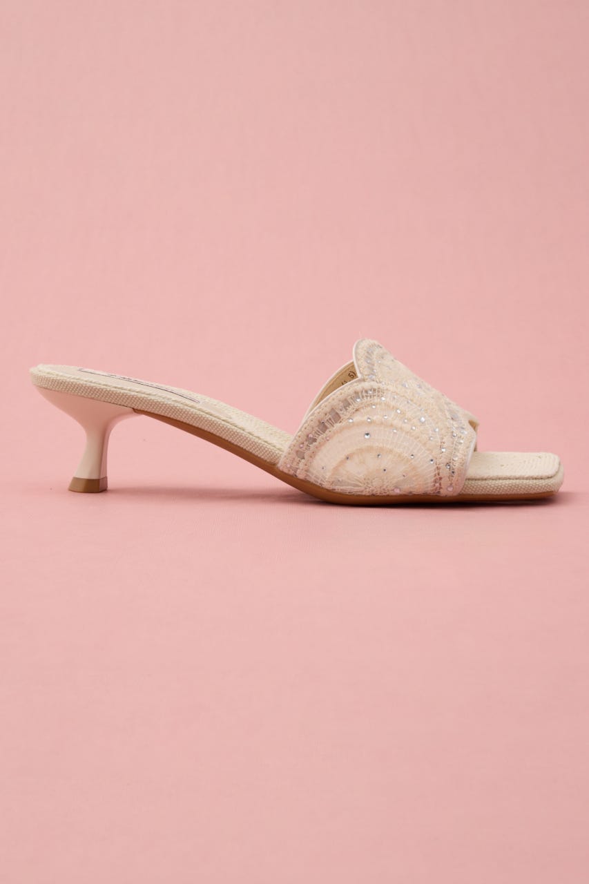 ウェディスカラップミュール 柄WHT 24.5cm