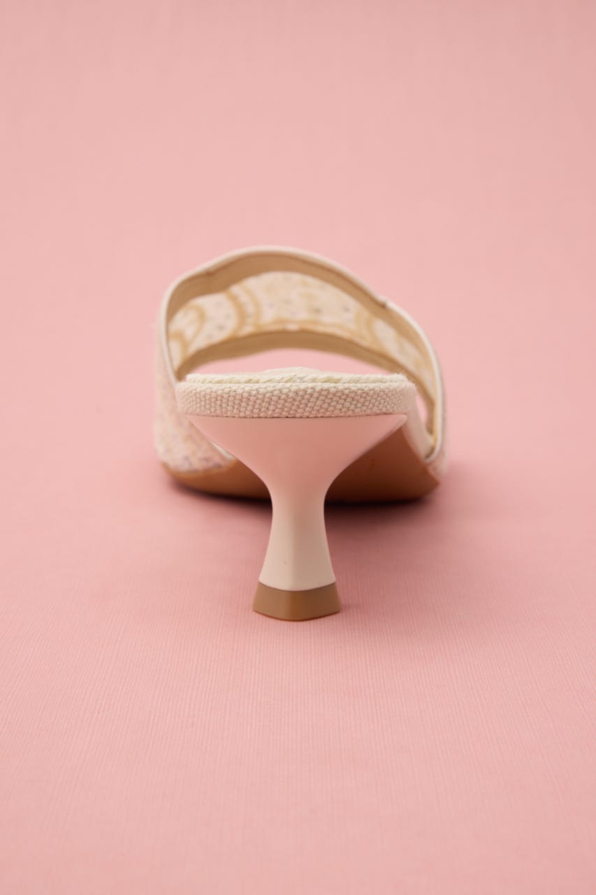 ウェディスカラップミュール 柄WHT 24.5cm