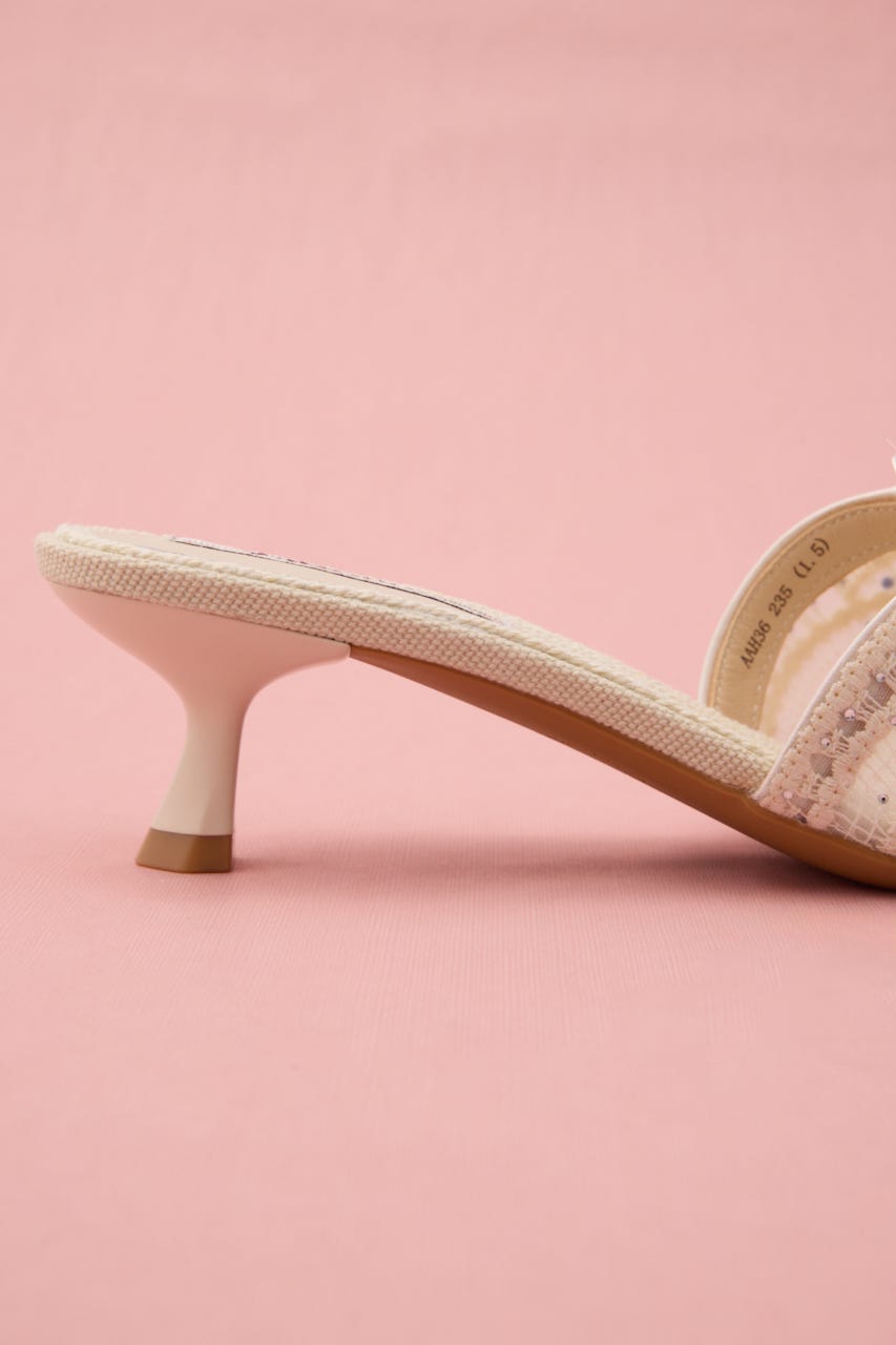 ウェディスカラップミュール 柄WHT 24.5cm