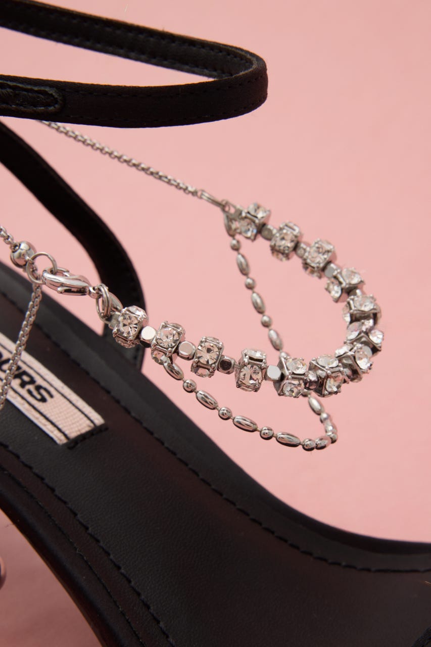 アンクルデコレーションサンダル BLK 23.0cm