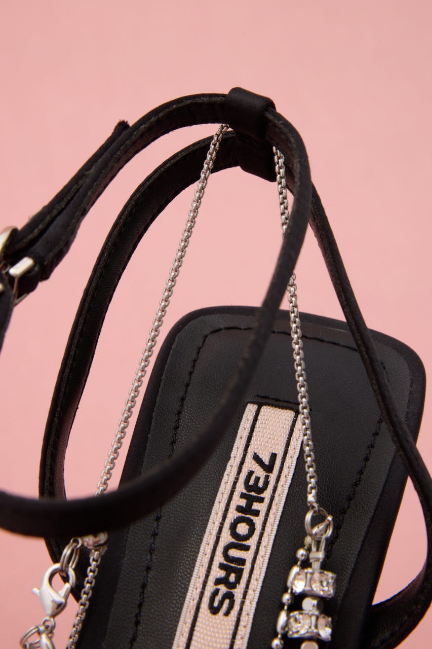 アンクルデコレーションサンダル BLK 23.0cm