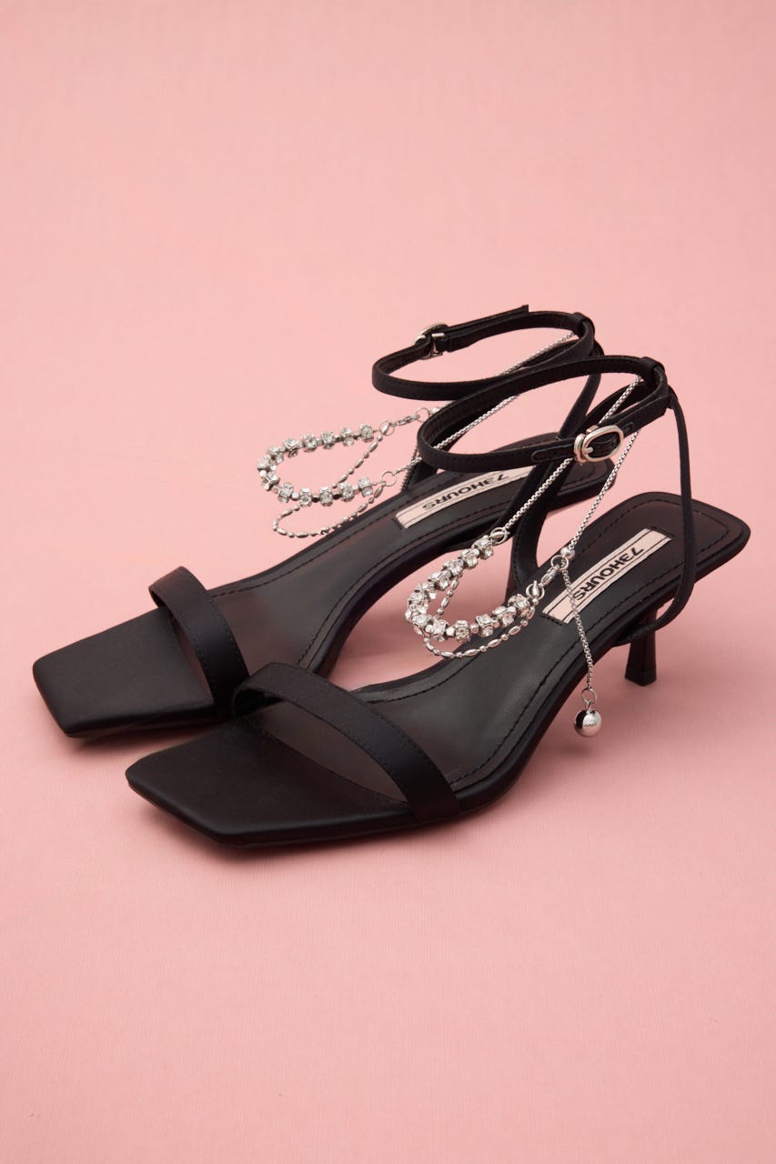 アンクルデコレーションサンダル BLK 23.0cm